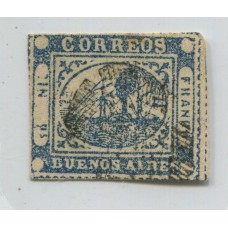 ARGENTINA 1859 GJ 11 BARQUITO ESTAMPILLA USADA POSICION 4, MUY BUENA CALIDAD U$ 110